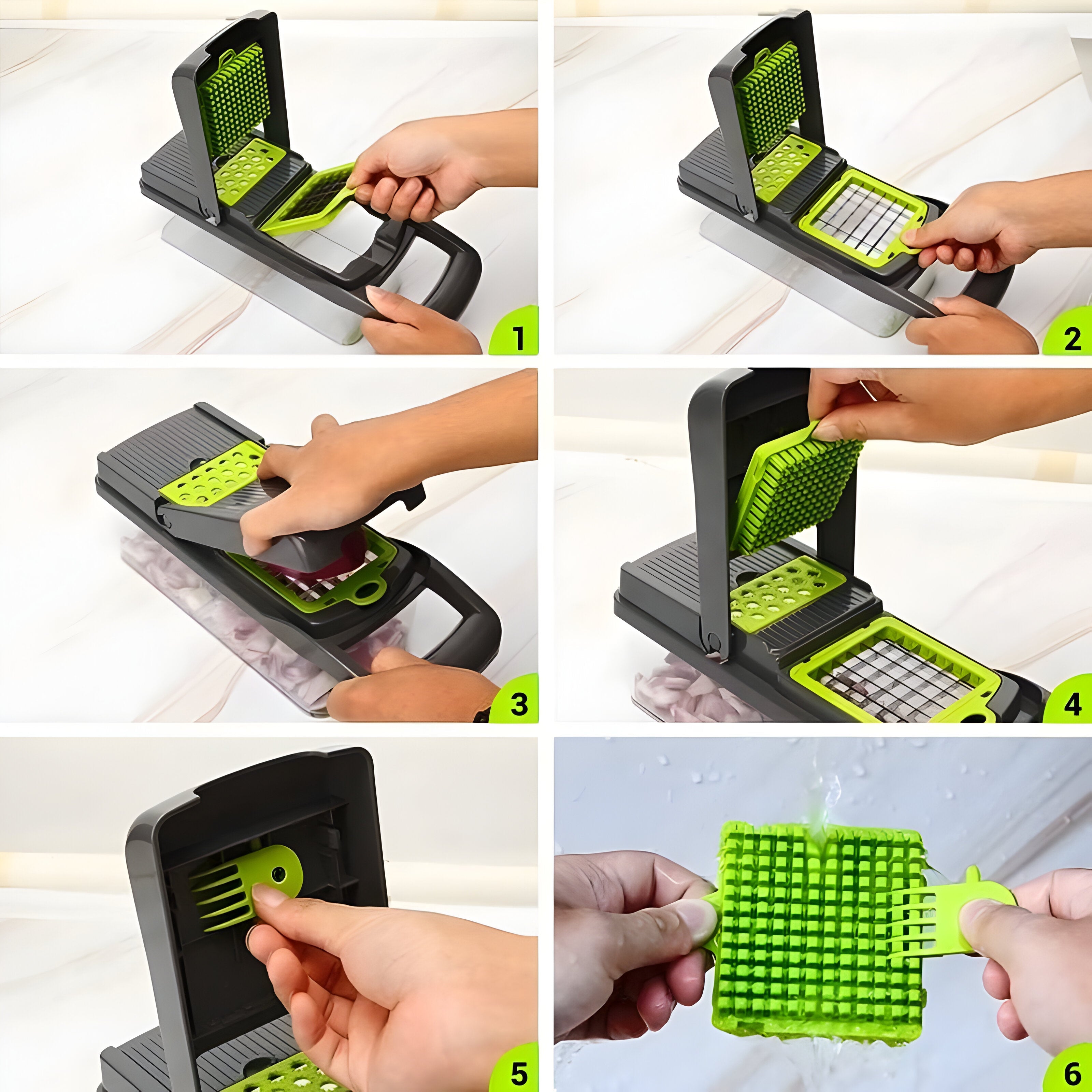 Allt-i-ett grönsaksskärare för kök – Multifunktionell hackare och tärnare för enkel matlagning