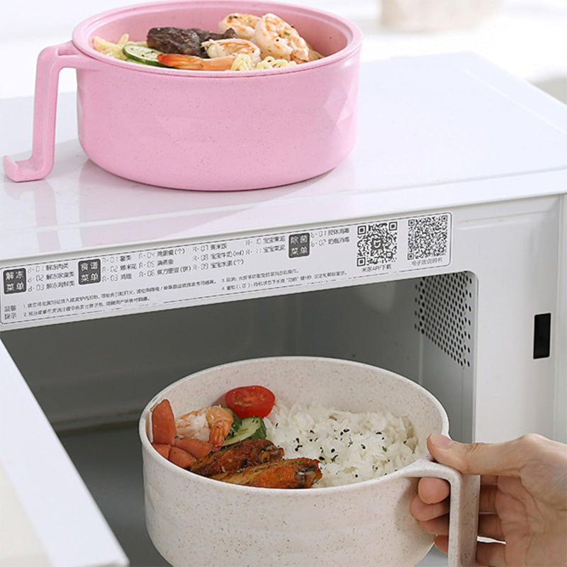 Mikrovågsugn Ramen Cooker – BPA-fri nudelskål med lock och greppvänliga handtag