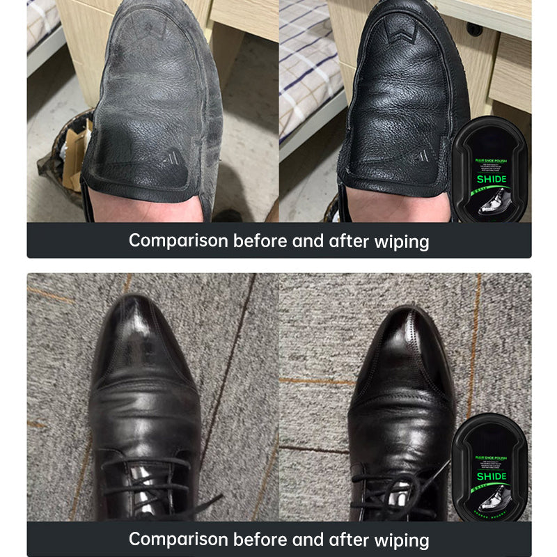 2-i-1 skoputssvamp - Dubbelsidig färglös kräm- och vaxpolish