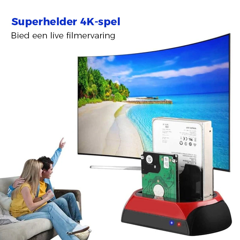 Dockningsstation för hårddisk/SSD med dubbla fack – Snabb säkerhetskopieringshubb