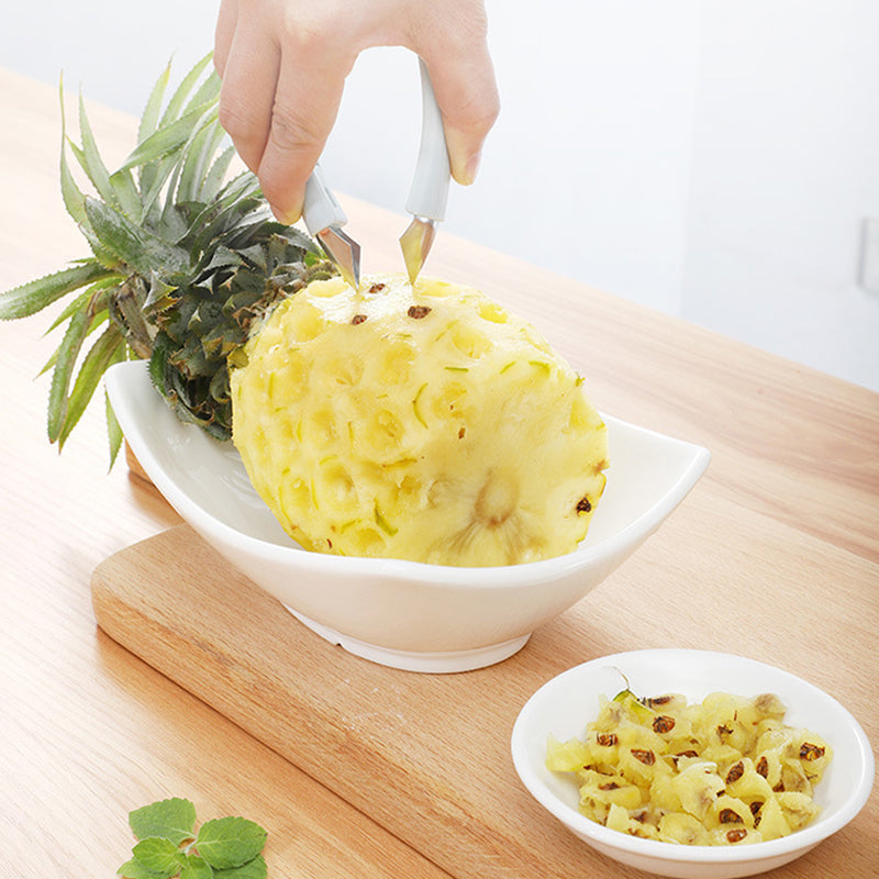 Fruktpincett i rostfritt stål – 2-i-1-verktyg för kärnborttagning och urkärning för enkel förberedelse