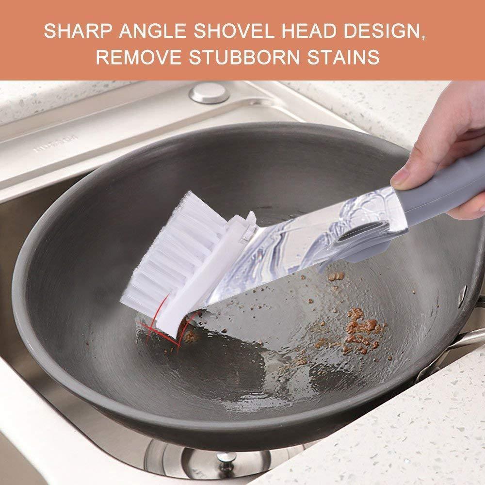 Tvåldispenserande diskborste – Ergonomiskt halkfritt handtag med utbytbart skrubbhuvud