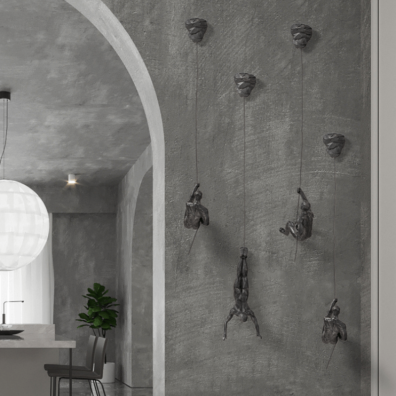 Gravity-Defying Climbers - Modern 3D-väggkonstuppsättning