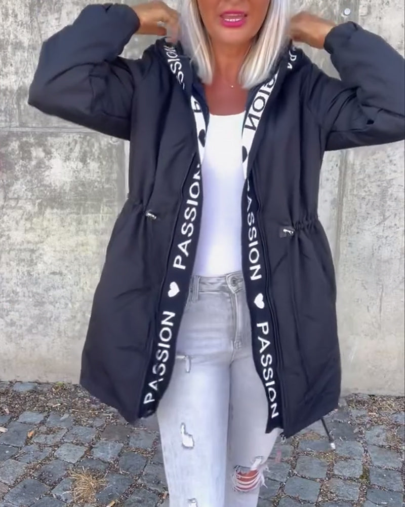 Damjacka med dragkedja - Lätt och avslappnad ytterkläder med huva