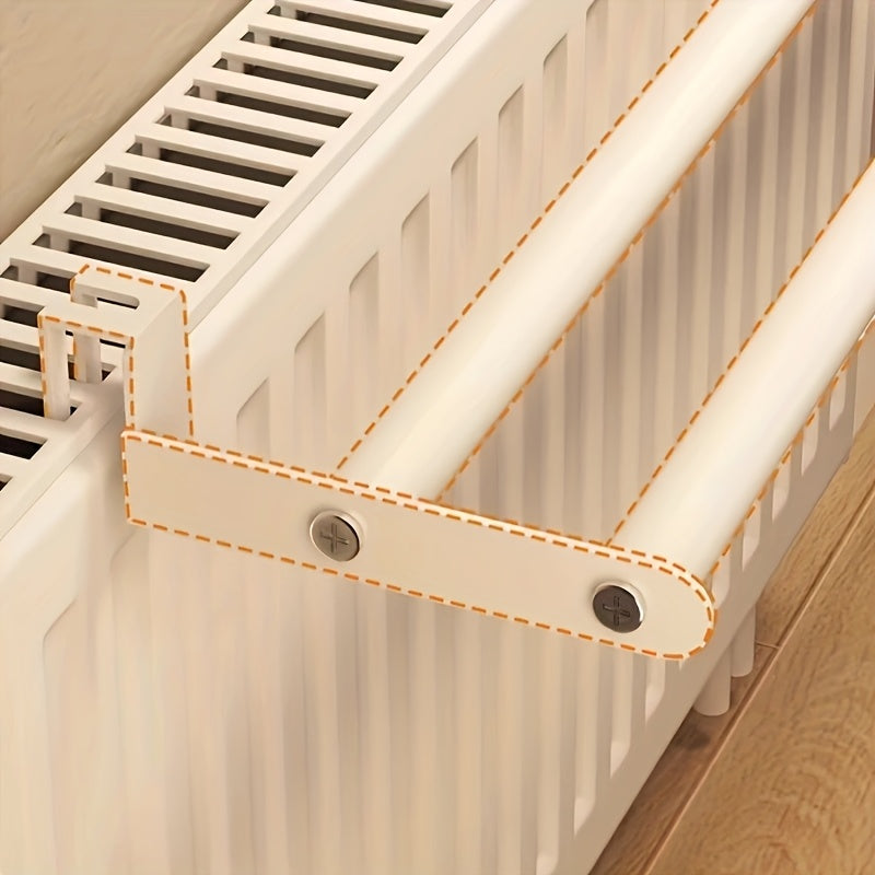 Kraftig torkställning för kläder i metall med radiator – Hopfällbar hängande torktumlare med 2 stänger