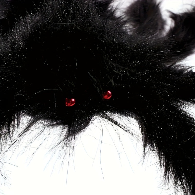 2-pack 50 cm jättespindlar för Halloween med nät – kuslig trädgårdsdekoration och rekvisita för hemsökta fester