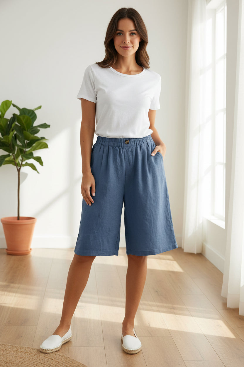 Skräddarsydda högmidjade shorts för kvinnor – Elegant och smart casual sommarmodell