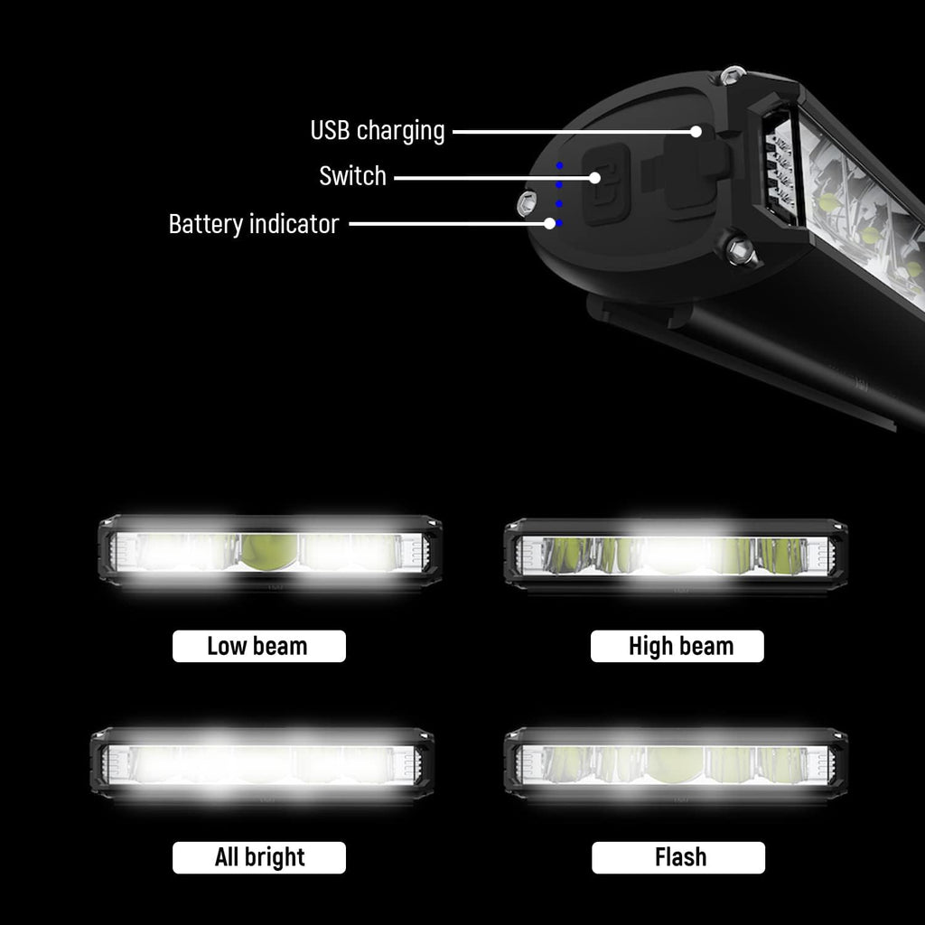 Högpresterande LED-cykellampa – 1400 lumen USB-uppladdningsbar framlampa för säker nattcykling