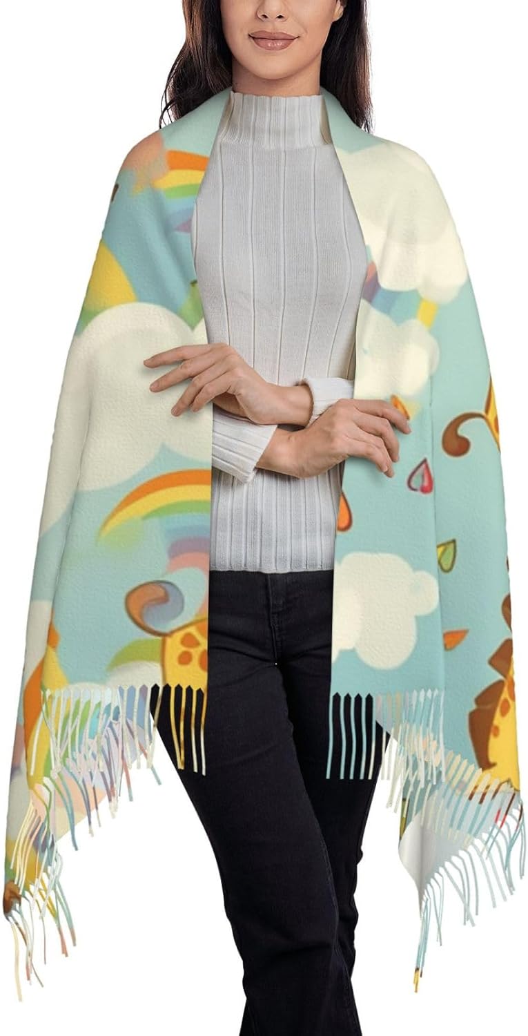 Söt tecknad sjal - Mjuk sjal och mysig vintersjal