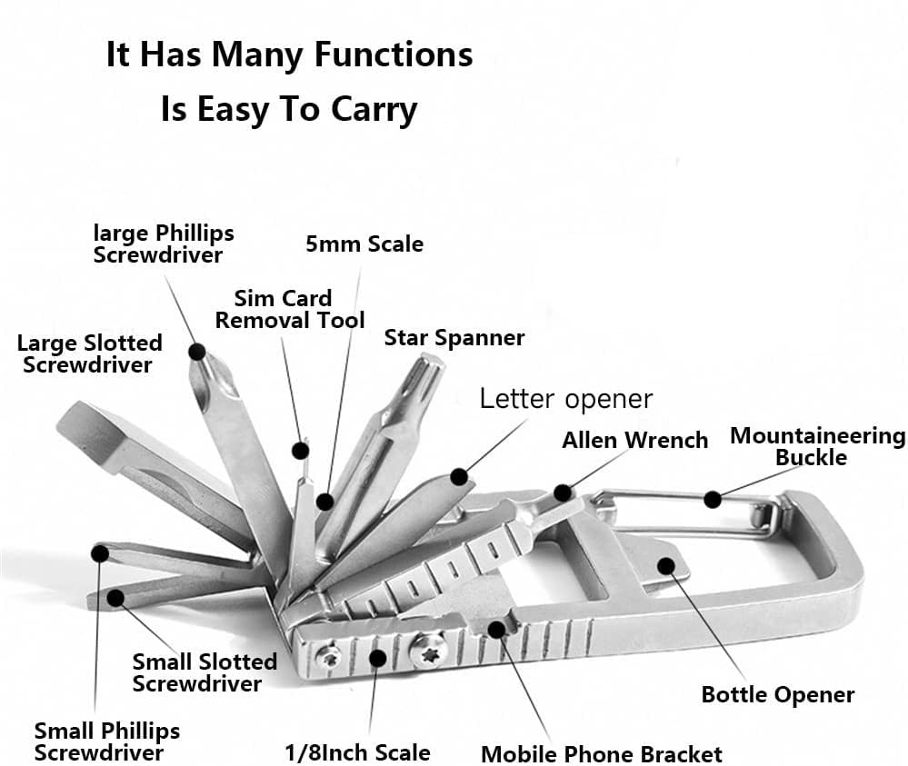 Kompakt allt-i-ett-fickverktyg - hopfällbar design och skruvmejselsats