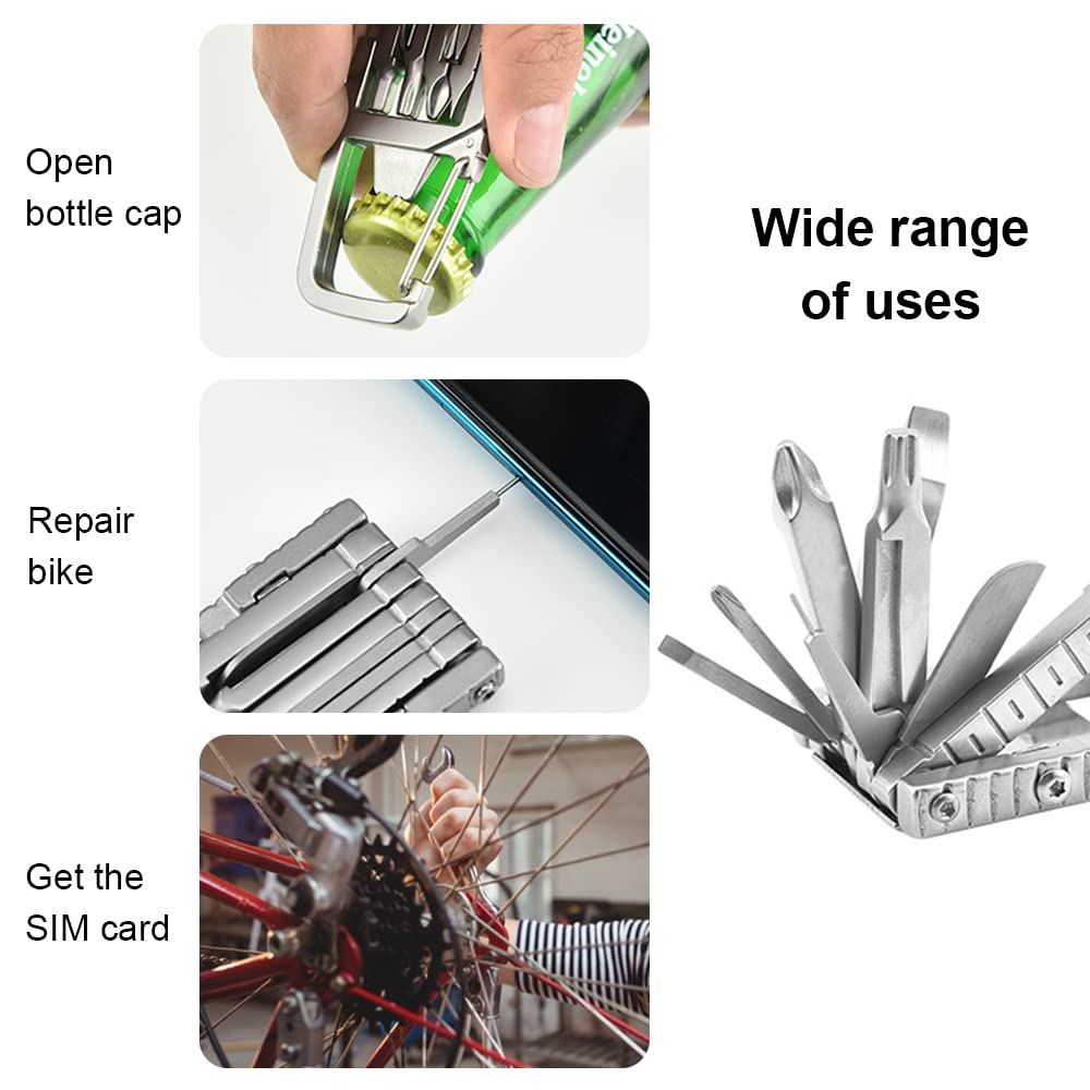 Kompakt allt-i-ett-fickverktyg - hopfällbar design och skruvmejselsats