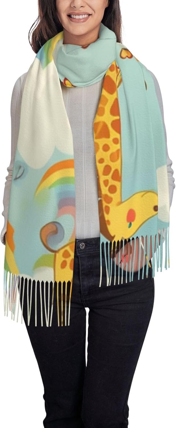 Söt tecknad sjal - Mjuk sjal och mysig vintersjal