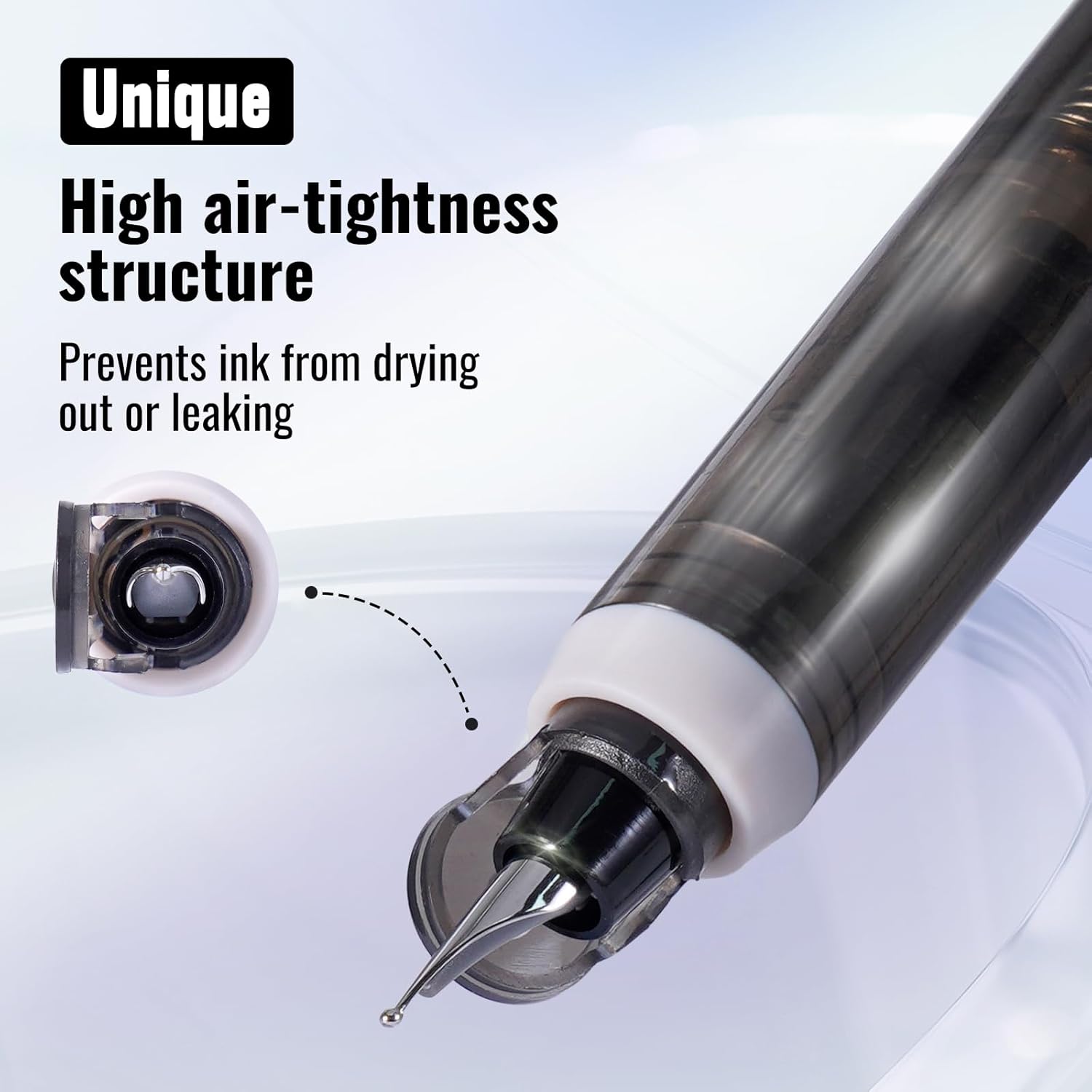 Reservoarpenna – Extra fin 0,38 mm spets med 5 påfyllningsbara bläckpatroner