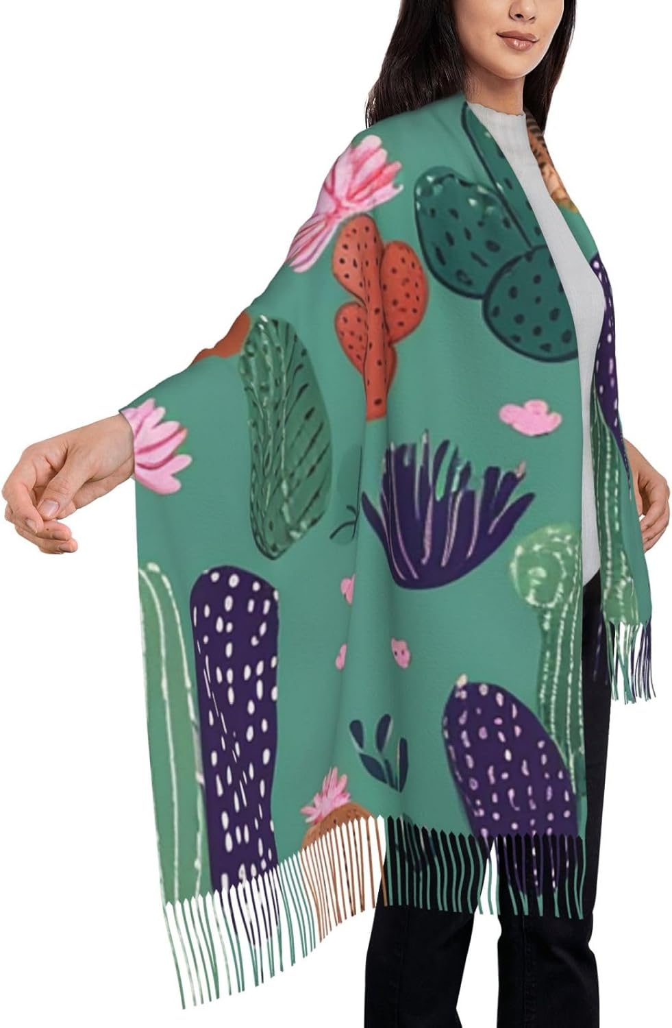 Söt tecknad sjal - Mjuk sjal och mysig vintersjal