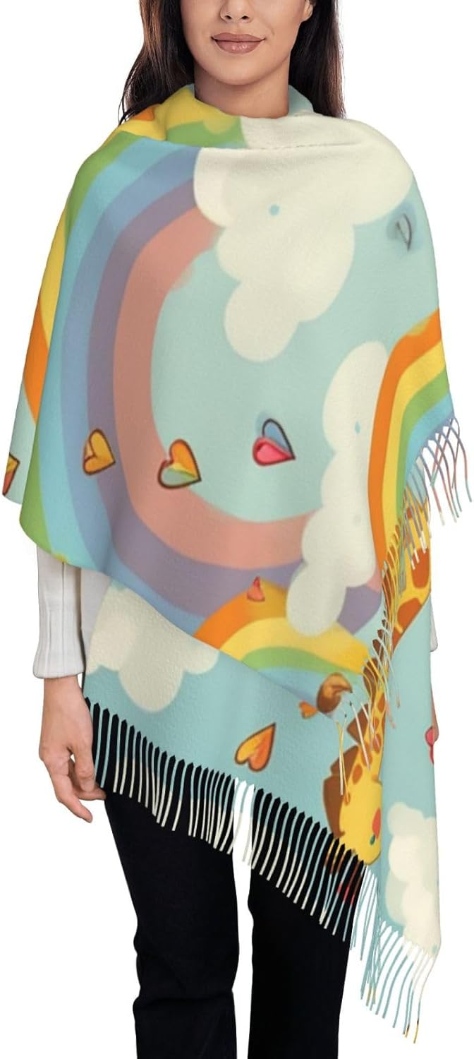 Söt tecknad sjal - Mjuk sjal och mysig vintersjal