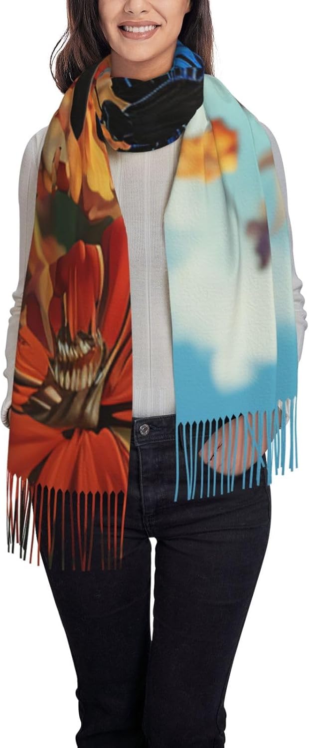 Söt tecknad sjal - Mjuk sjal och mysig vintersjal