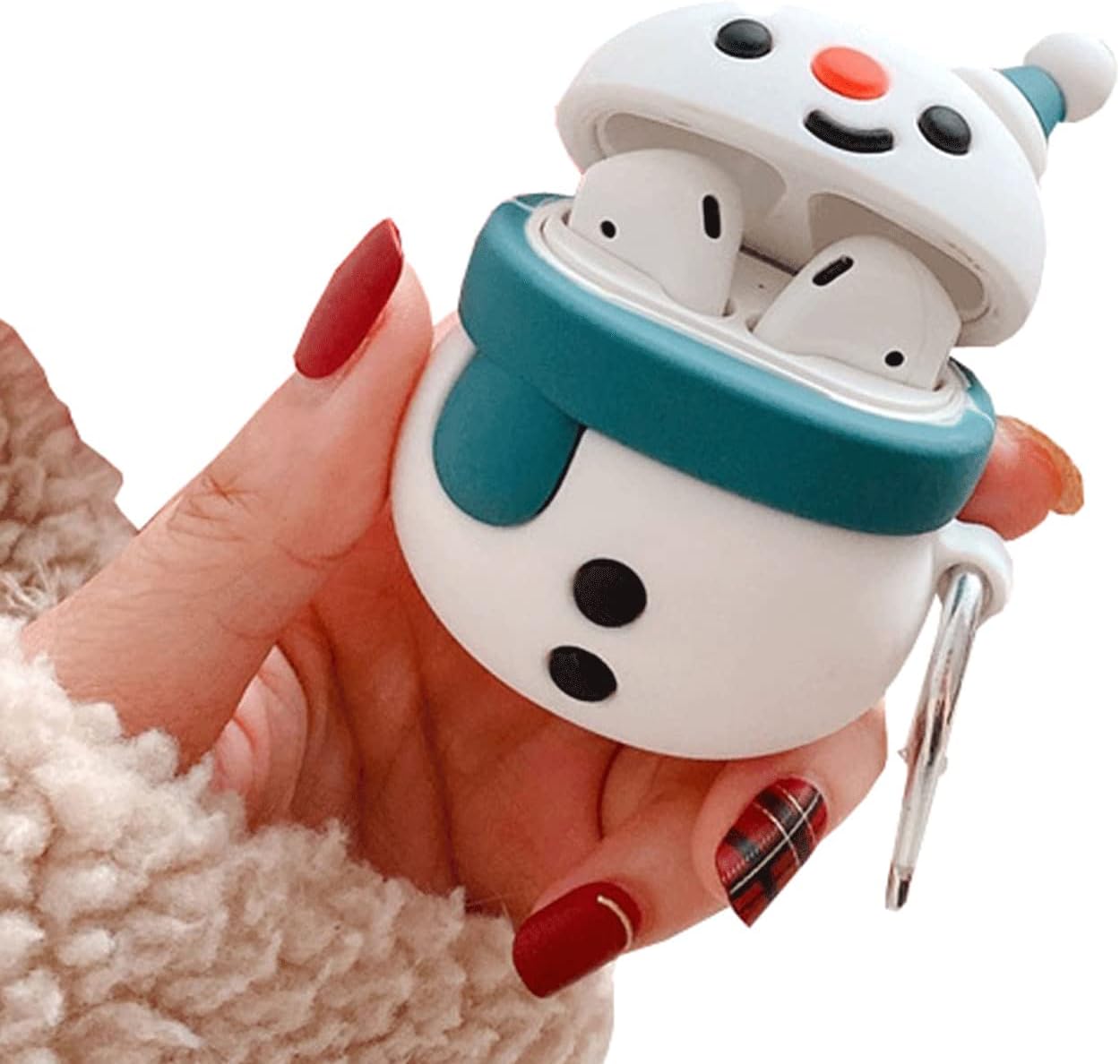 Snögubbe AirPods-skal – Mjukt stötsäkert silikonfodral