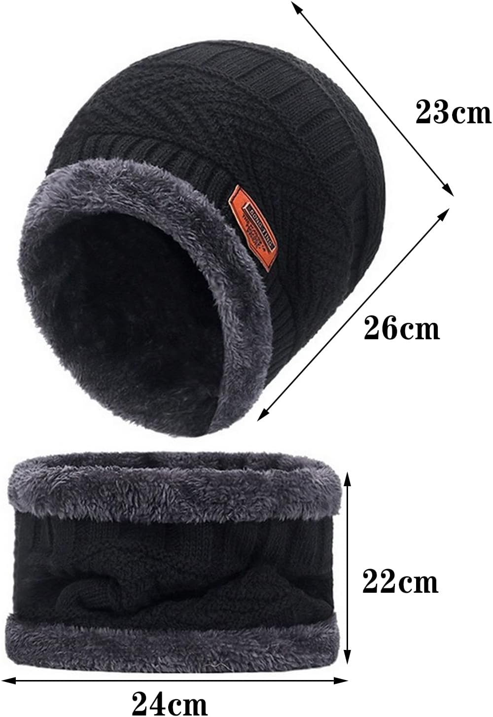 Unisex vintermössa och halsdukset – Varm stickad mössa med halsvärmare för kallt väder utomhus