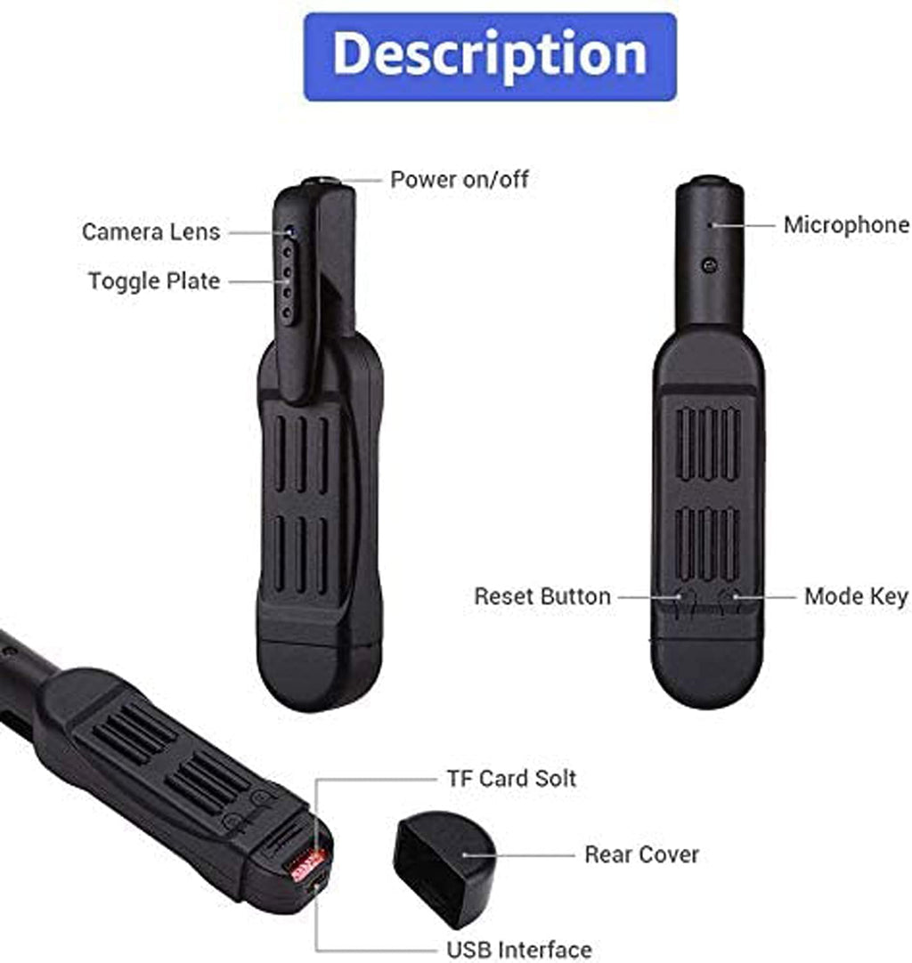 Bärbar HD-minikamera – Kompakt reseinspelare för skarpa foton och video