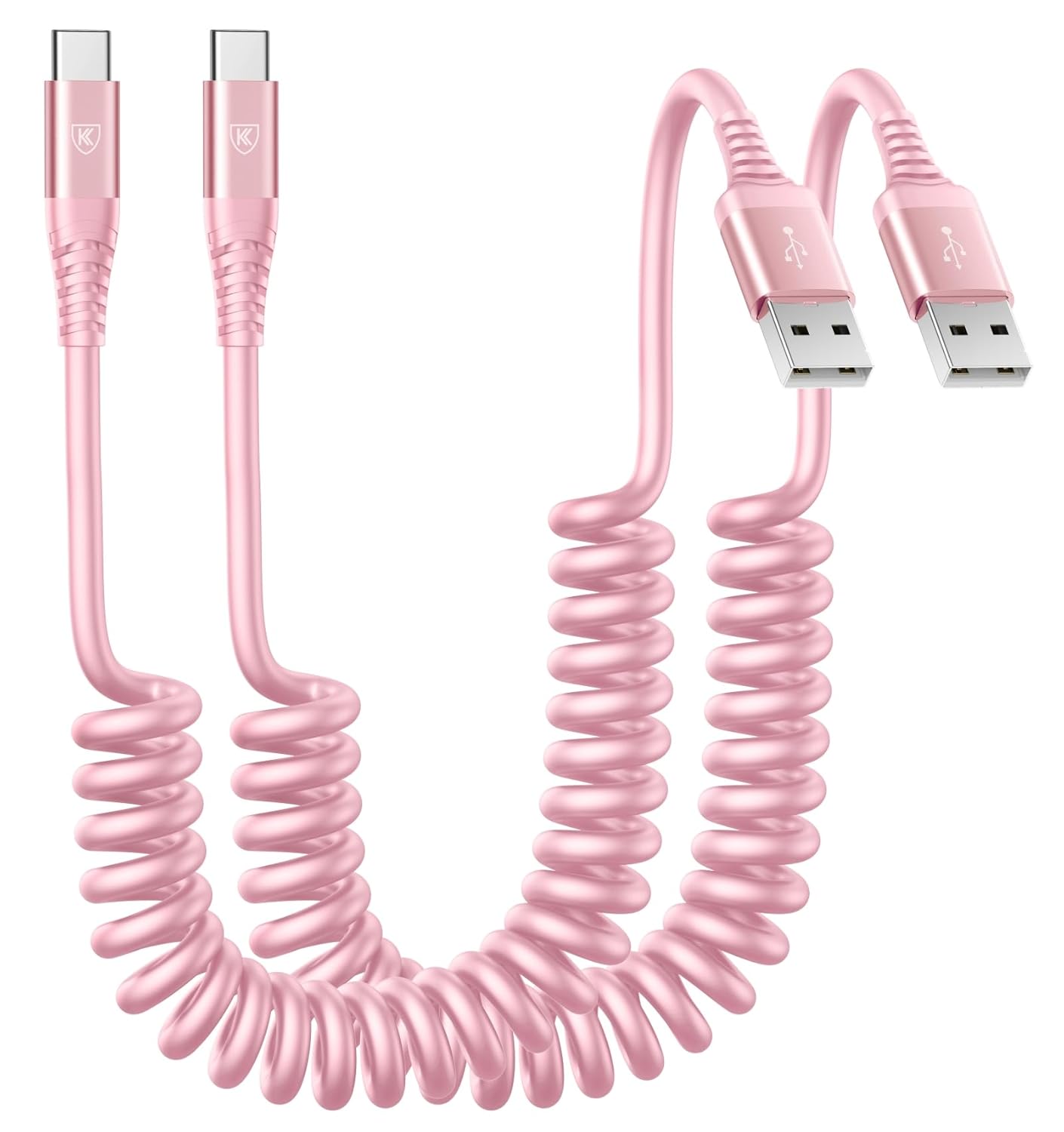 Spiralformad USB-C snabbladdningskabel - Hållbar USB-A till Typ-C-kabel