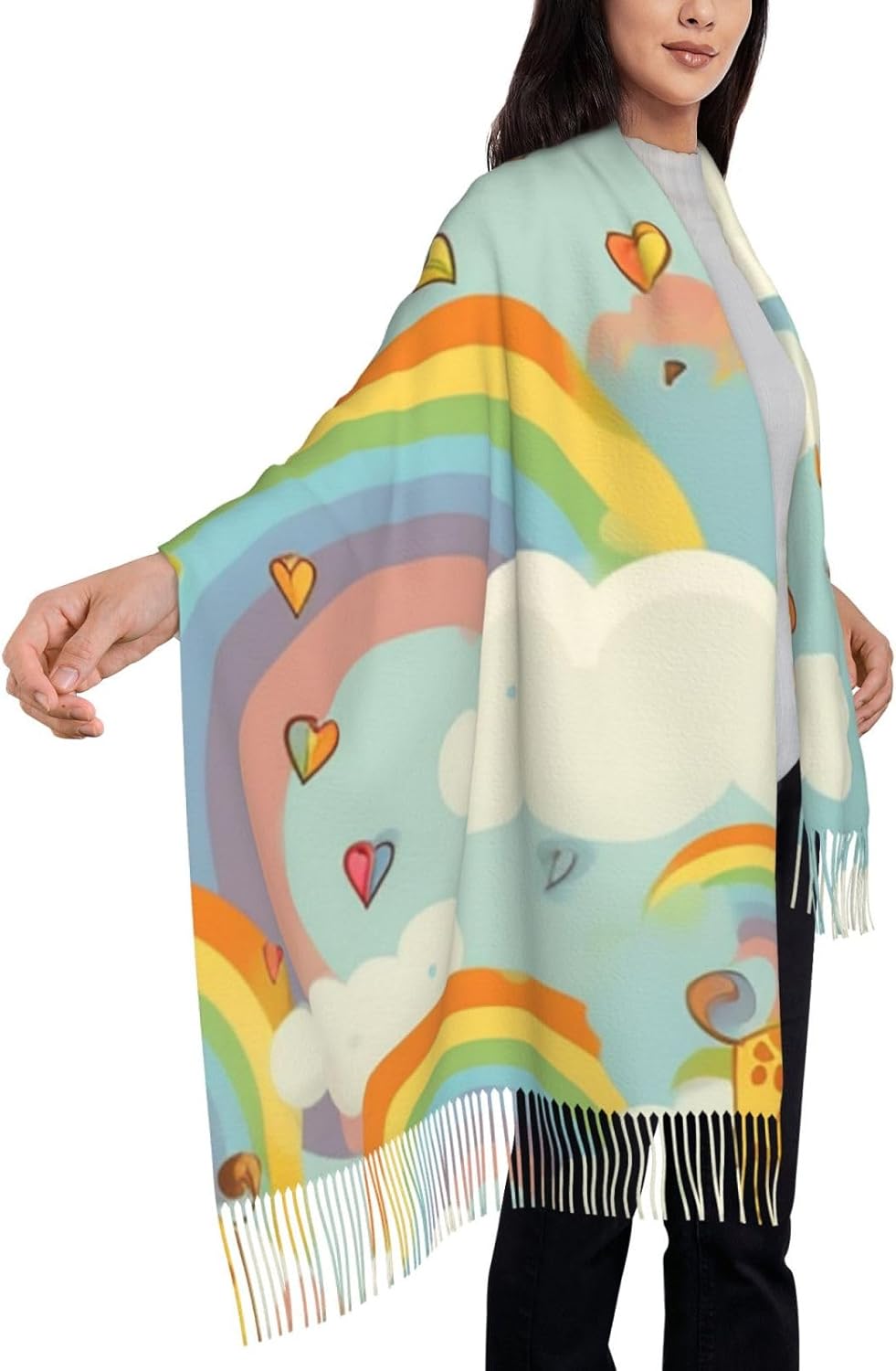 Söt tecknad sjal - Mjuk sjal och mysig vintersjal