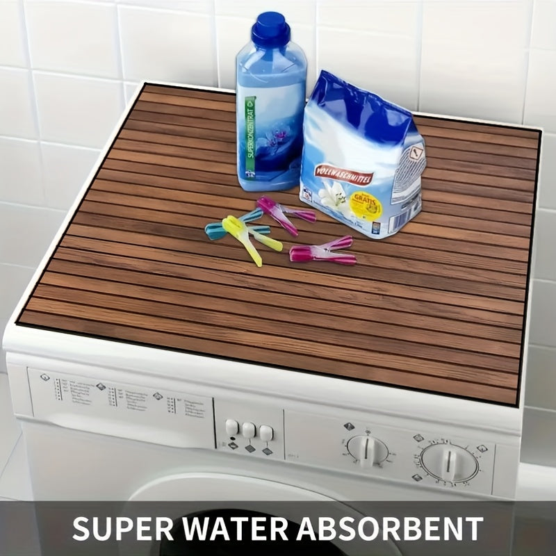 Dekorativ absorberande köksmatta med träfinish – värmesköld för bänkskiva