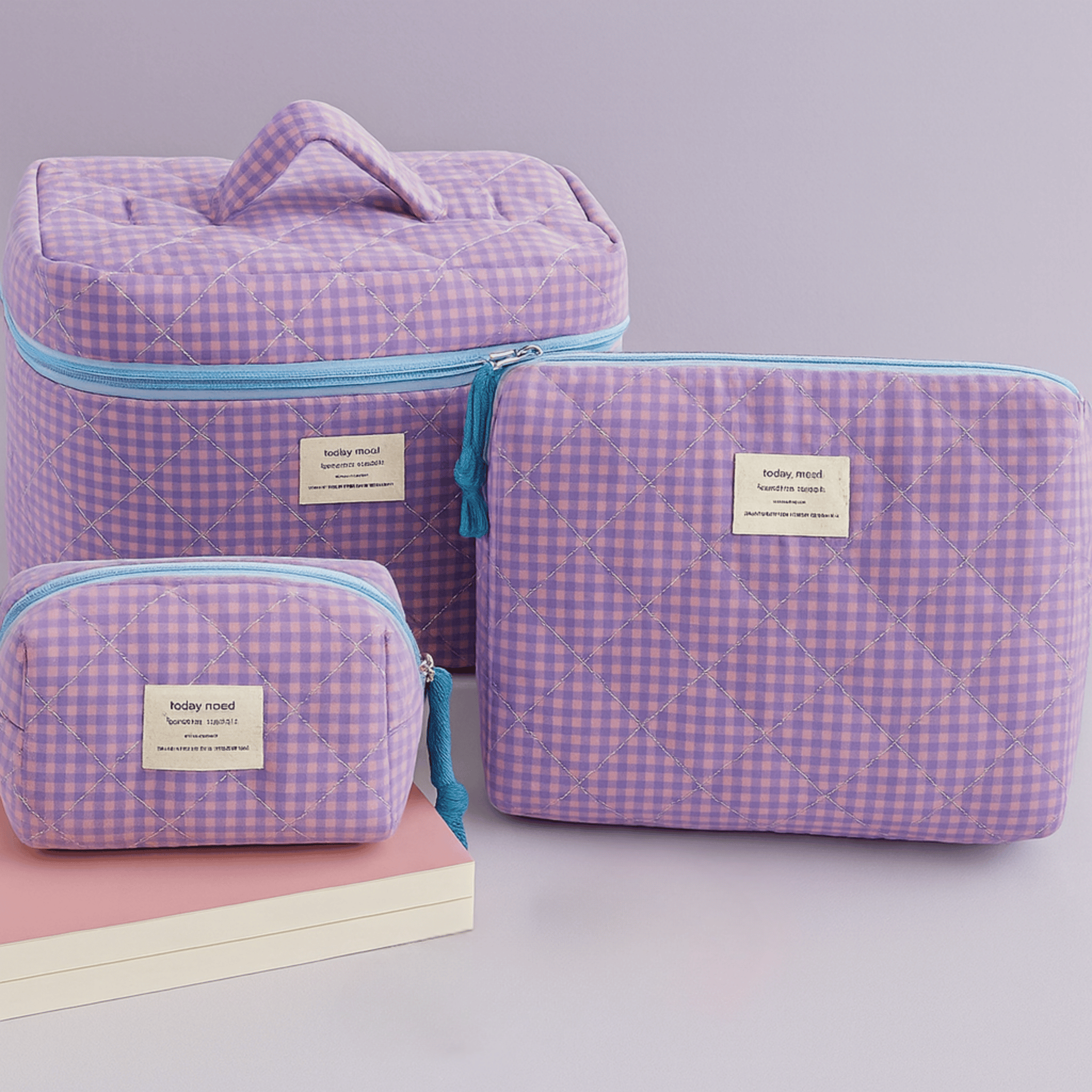 Everyday Glam Sminkväska Set – Strukturerade Förvaringspåsar för Skönhet