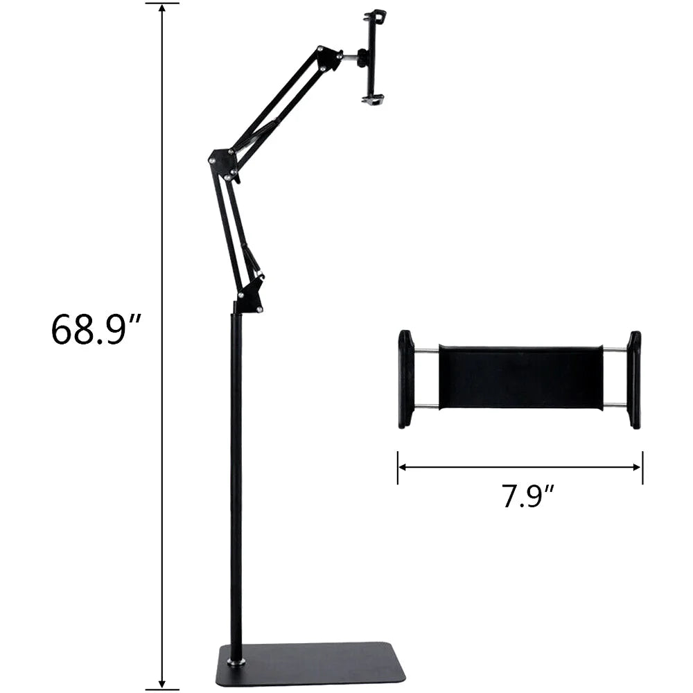 Universellt 360° justerbart golvstativ för surfplatta – hopfällbart och roterande hållare