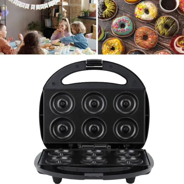 Non-stick munkbakmaskin - elektrisk munkmaskin med 6 formar