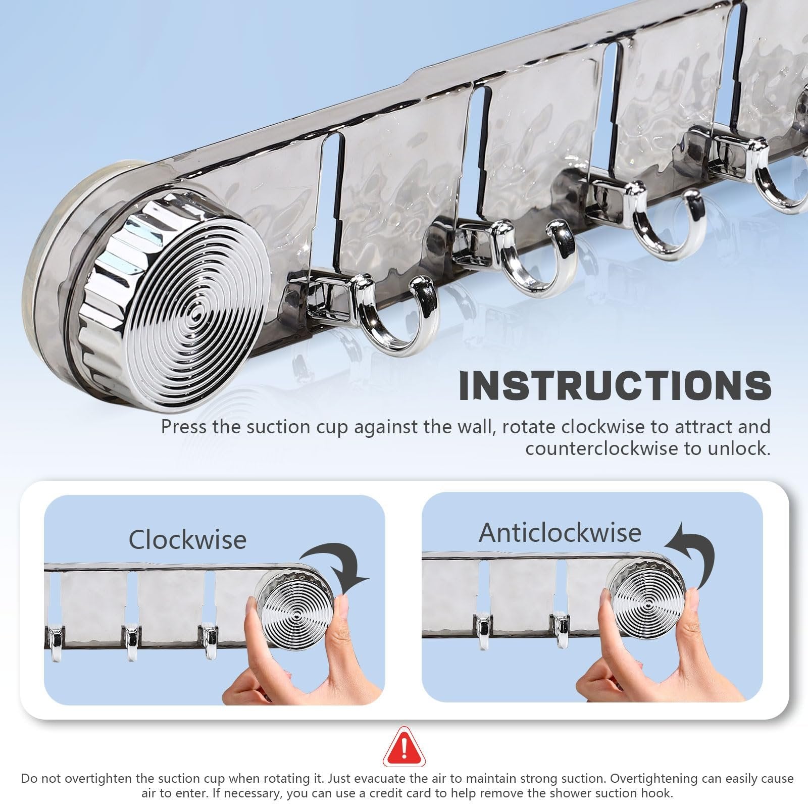 Platsbesparande sugkrokar – 5 hopfällbara justerbara vägghängare, ingen borrning behövs