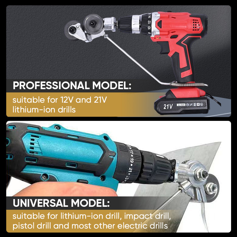 Elektrisk borrmaskin/plåtskärare – Precisionsnibblertillsats för rena snitt