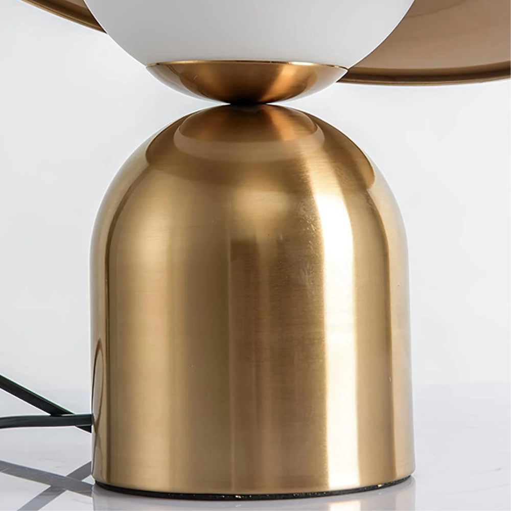 Minimalistisk LED-lampa i guldfärgat glas - Tvåfärgad lampa med glaskula