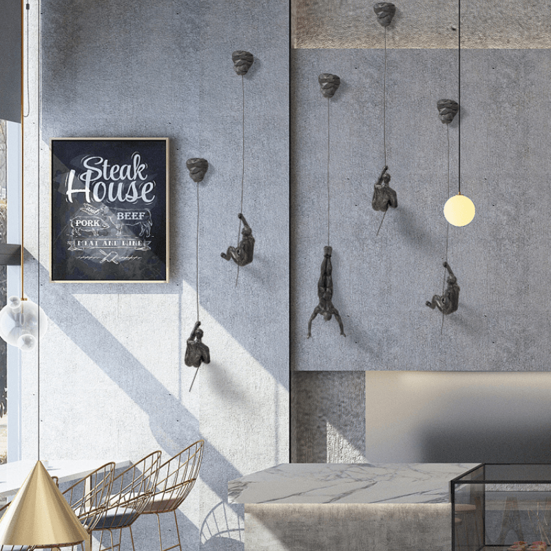 Gravity-Defying Climbers - Modern 3D-väggkonstuppsättning