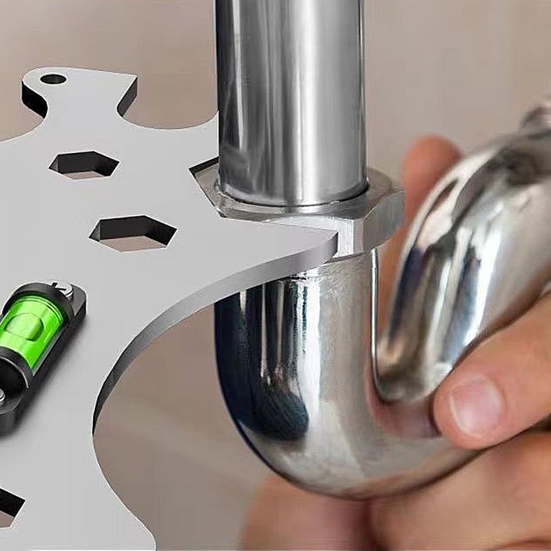ProGrip 8-i-1 duschventilnyckel – universellt vinkelstoppverktyg med inbyggt vattenpass