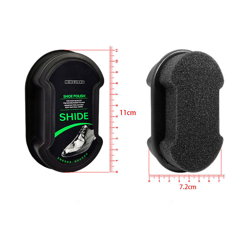 2-i-1 skoputssvamp - Dubbelsidig färglös kräm- och vaxpolish