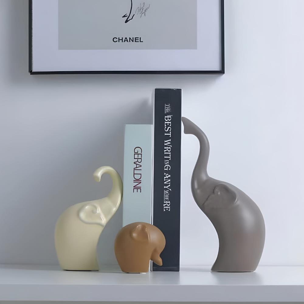 Elegant Serenity Elephant Sculptures – Symbolisk konst för modern inredning