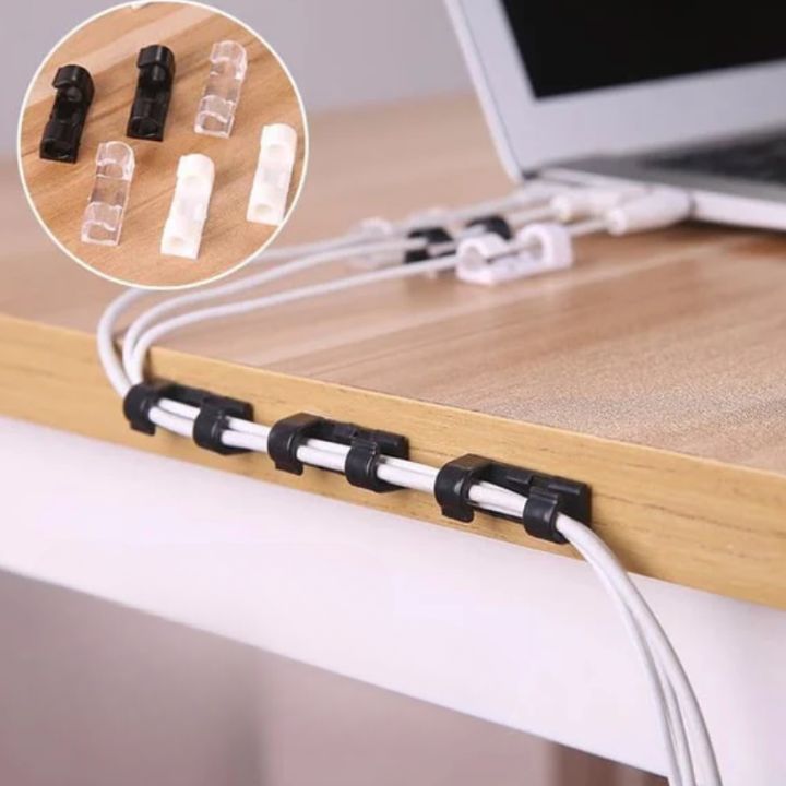 20-pack kabelklämmor – Starka självhäftande kabelorganisatörer