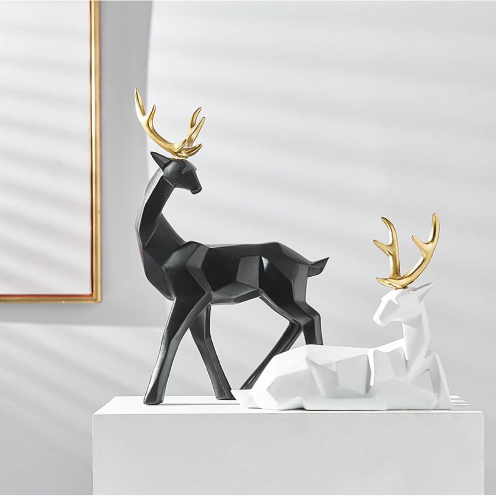 Geometrisk hjortskulptur – modernt accentstycke