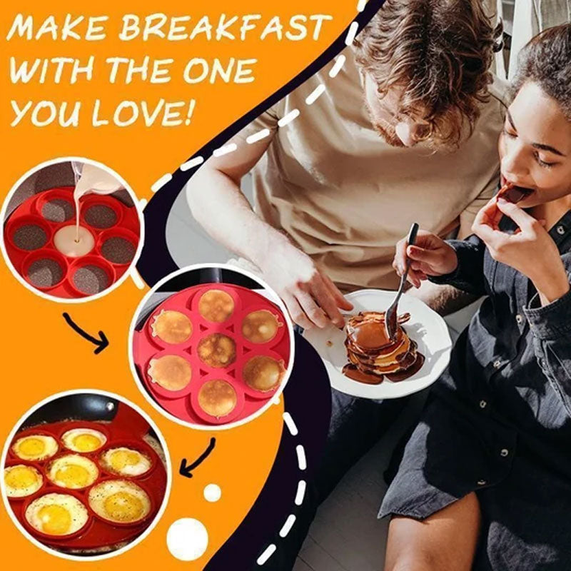 Non-stick silikonfrukostform – Perfekt för pannkakor och ägg