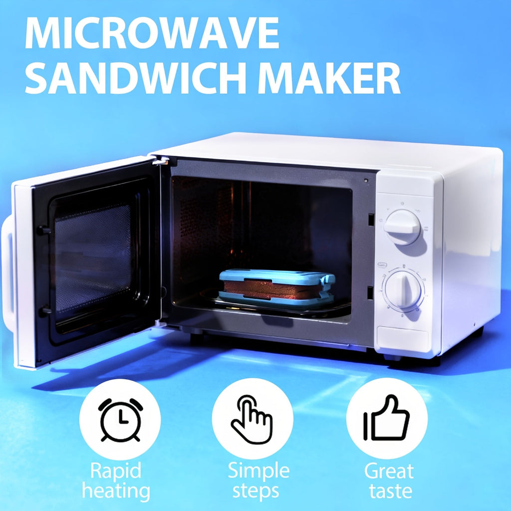 Snabbvärmande mikrovågsugnspress med avtagbara nonstick-plattor