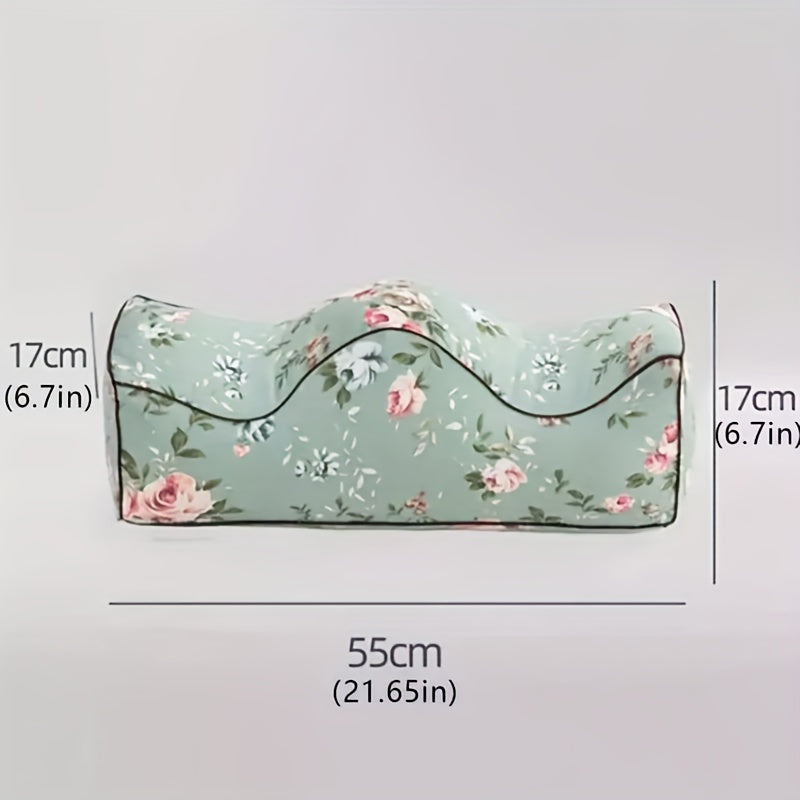 Dekorativ grå blommig benkudde - Upphöjd kudde för komfort och avkoppling