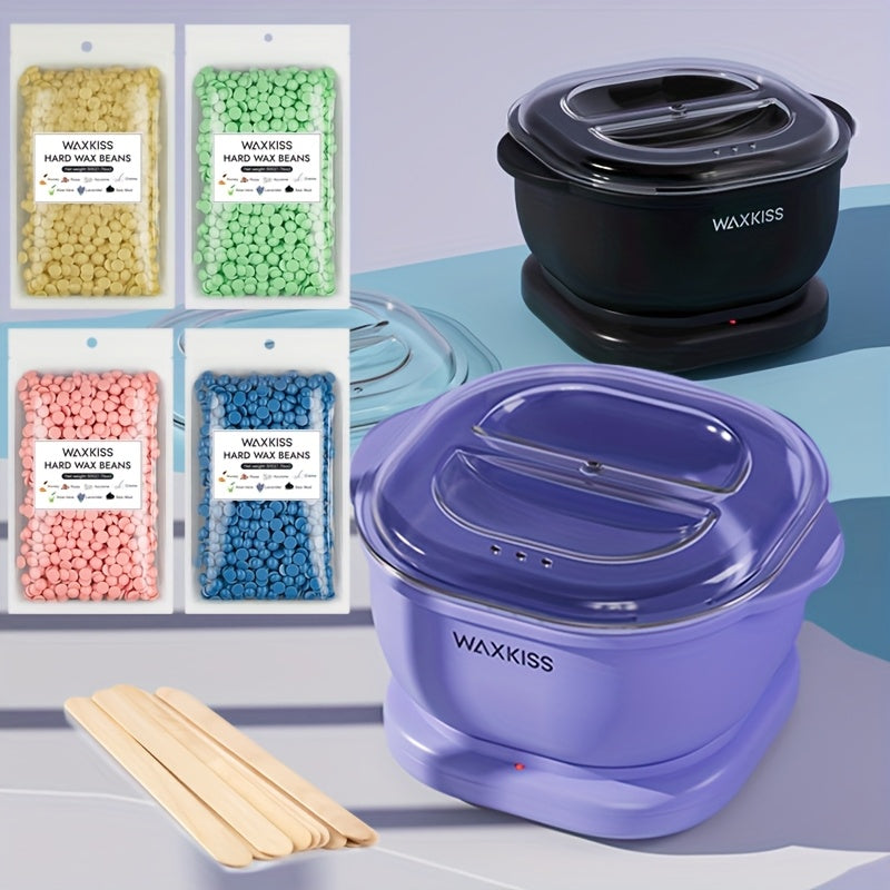 Bärbart vaxvärmarkit – 500 ml silikonhårborttagningsvärmare för släta resultat i salongskvalitet