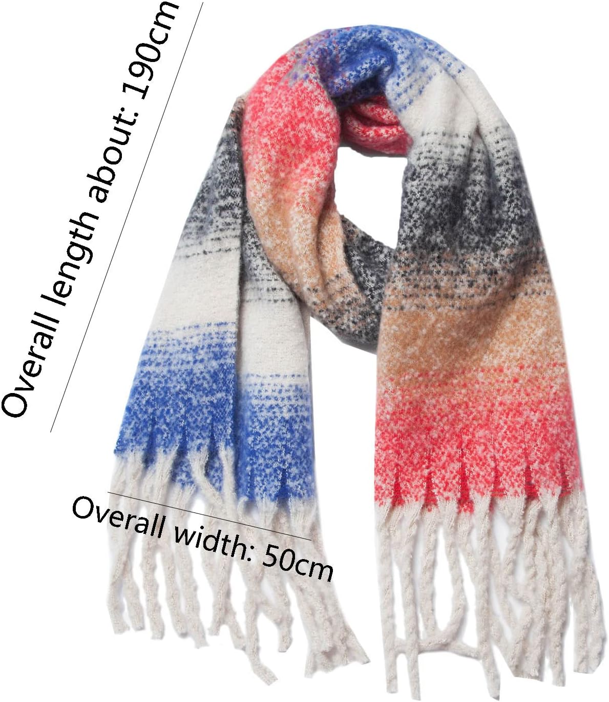 Mjuk vintersjal och lång omlott - Snygg lager-på-lager-halsduk för höst och kallt väder