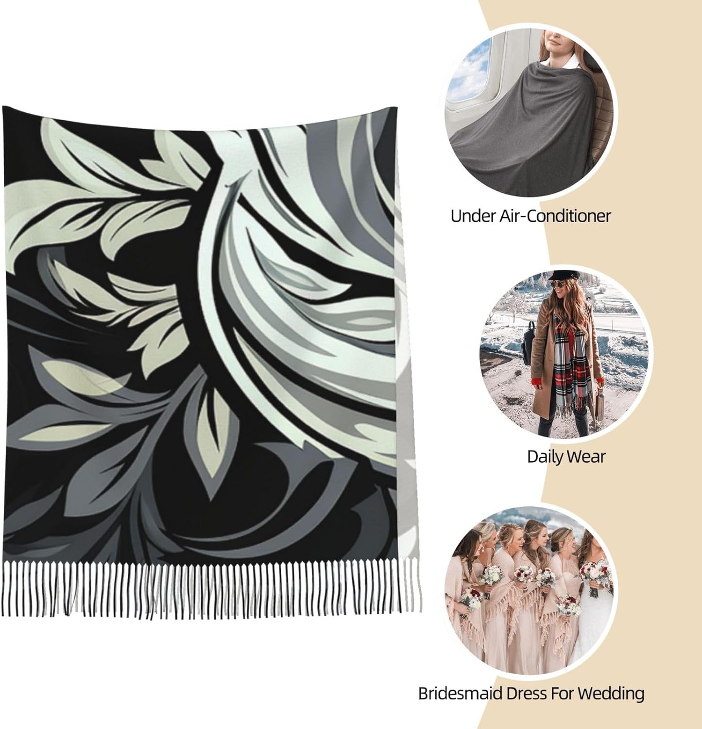 Söt tecknad sjal - Mjuk sjal och mysig vintersjal