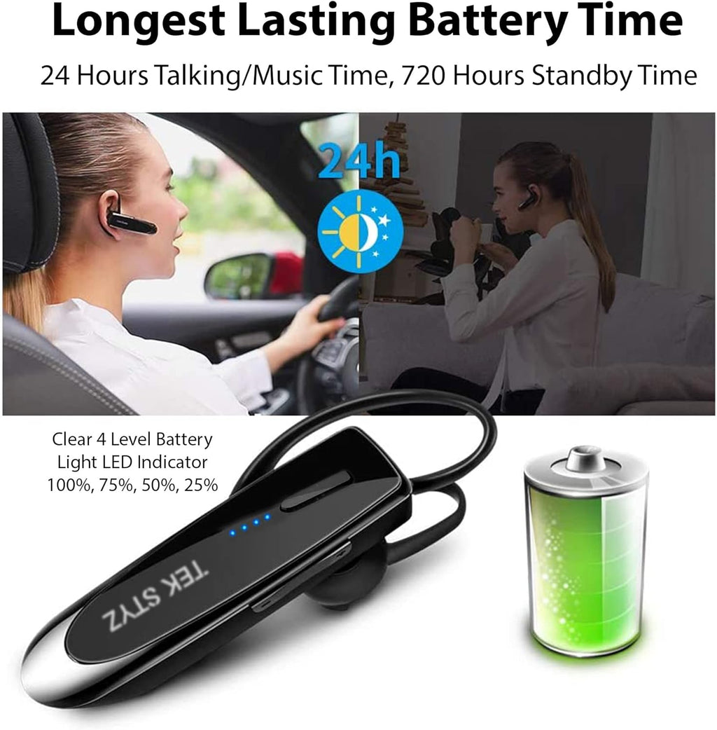 Trådlösa Bluetooth 5.3-hörlurar - Brusreducerande headset med mikrofon, vattentät sporthörlur, lång batteritid