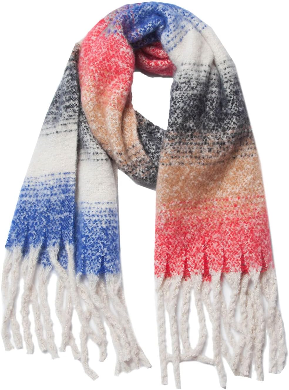 Mjuk vintersjal och lång omlott - Snygg lager-på-lager-halsduk för höst och kallt väder