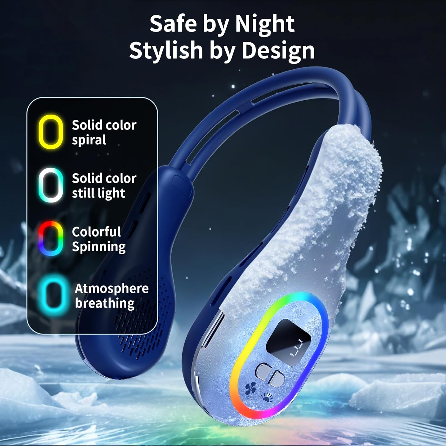 Handsfree-halsfläkt - 360° justerbar bladlös kylning