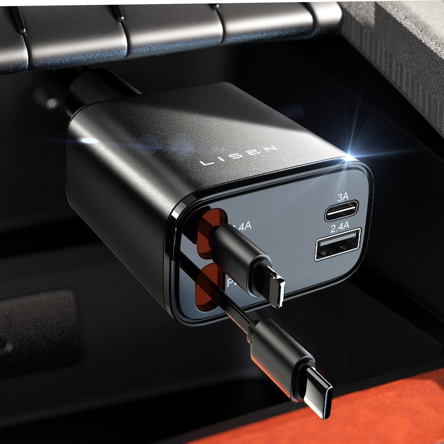69W USB-C biladapter - Snabb utdragbar laddare för alla enheter