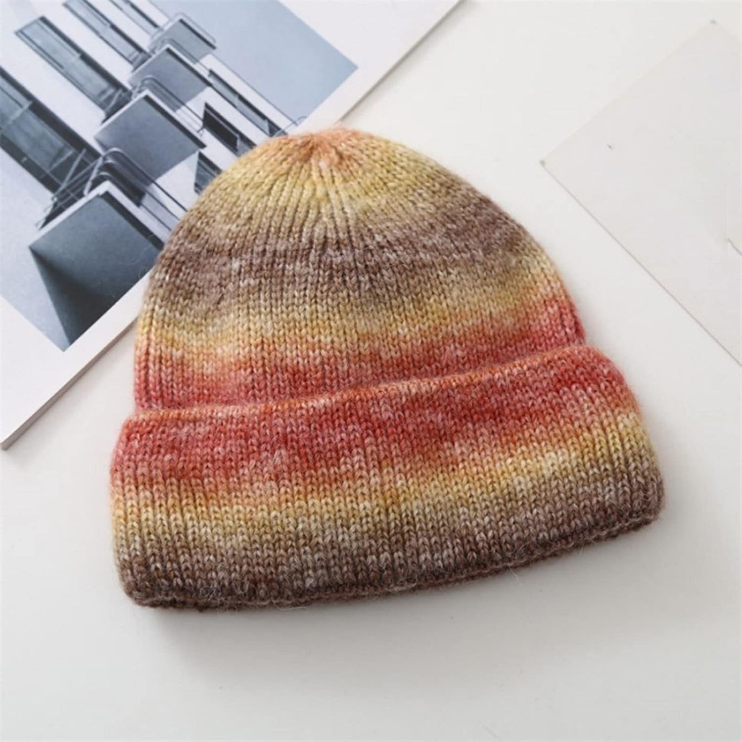 Mjuk stretchig stickad mössa – Unisex lös vintermössa för vardaglig komfort