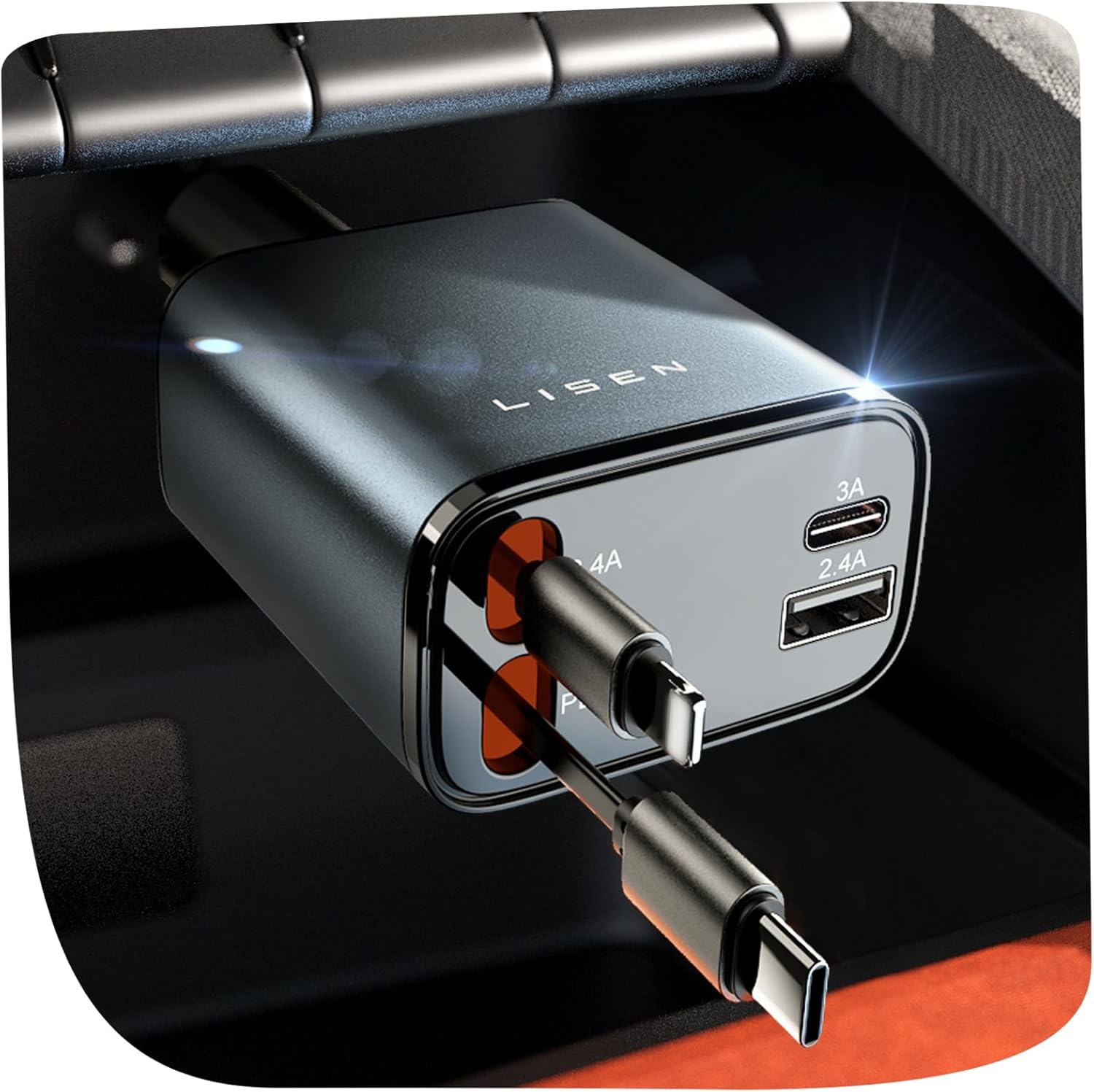 69W USB-C biladapter - Snabb utdragbar laddare för alla enheter